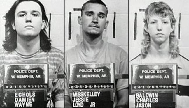 The West Memphis Three were wrongly convicted for murder due to Satanic Panic. Credit: West Memphis Police Department