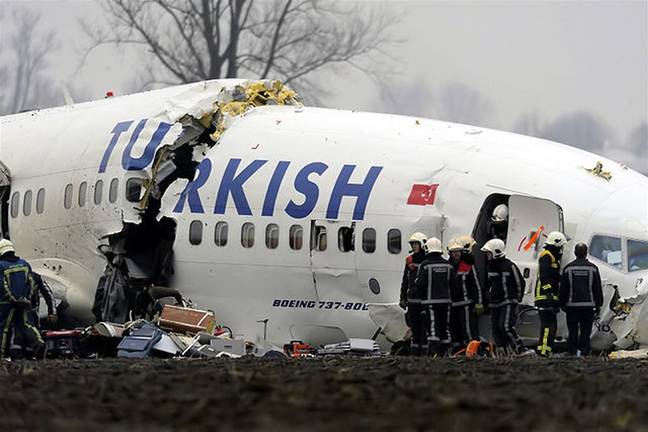 Another image showed the wreckage of a 2009 Turkish Airline crash. Credit: Creative Commons
