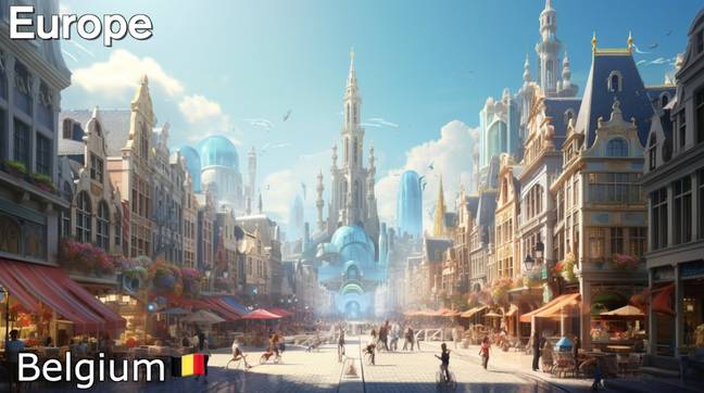 Belgium looks like the next Disney Princess movie. Credit: YouTube/AI Imaginary World