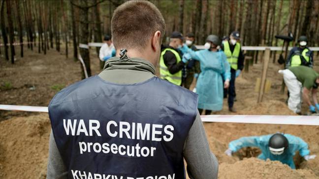 Mass graves have been discovered following the liberation of Ukrainian towns. Credit: PA / Depo Photos / ABACA