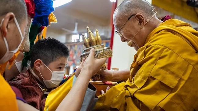 The Dalai Lama says an eight-year-old boy is the next reincarnation of the third most important leader in Tibetan Buddhism. Credit: Tenzin Choejor
