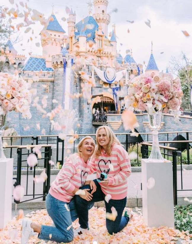 The actor got engaged at Disneyland just last month. Credit: Instagram/@rebelwilson