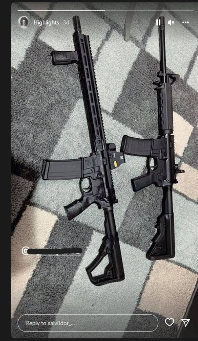 Ramos posted a picture of his guns on social media. Credit: Instagram