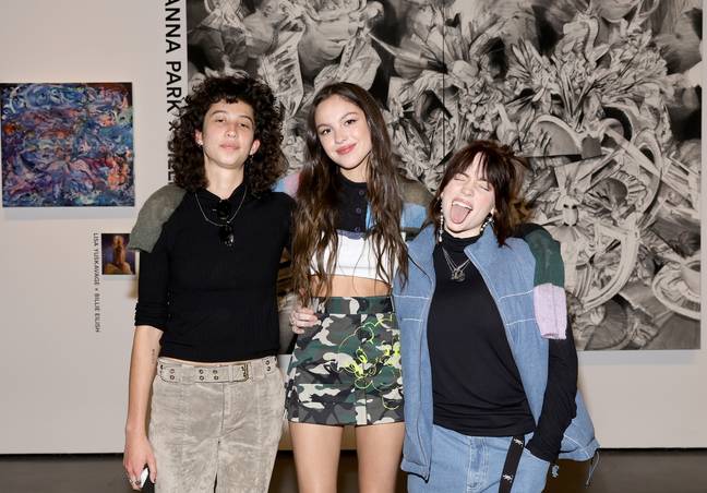 Billie and Olivia pictured with fellow singer Towa Bird. Credit: Emma McIntyre/Getty Images for Interscope Records