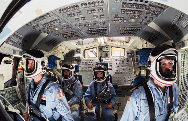 The astronauts who were killed in 1986 during a training exercise in 1985. Credit: NASA/Bill Bowers/UPI.