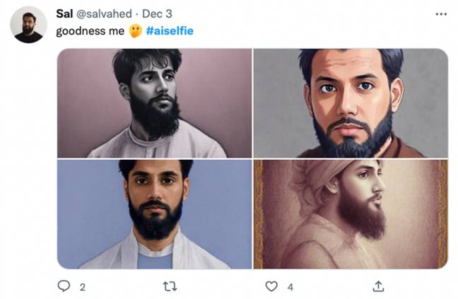 People have been sharing their AI-generated images online. Credit: Twitter