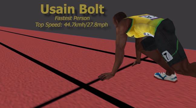 Here's Usain Bolt's vital stats. Credit: YouTube/Reigarw Comparisons