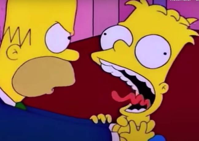 Fans hadn’t seen Homer strangle Bart on screen since the 31st season. Credit: 20th Century Fox