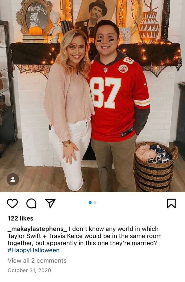 One woman may have unknowingly manifested Taylor Swift and Travis Kelce's rumoured romance. Credit: Instagram/@_makaylastephens_