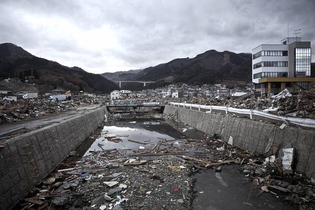 Fukushima, Japan, in the wake of the tsunami that tore through the prefecture. Credit: Olivier bourgeois / Alamy 