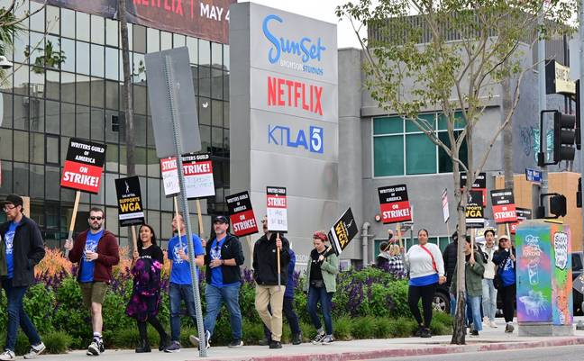 Strikes have been taking place outside major studios. Credit: FREDERIC J. BROWN/AFP via Getty Images