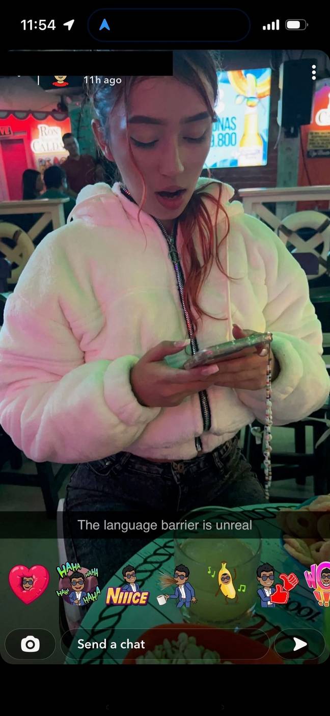 Paul snapped a photo of his date. Credit: Snapchat/Paul Nguyen