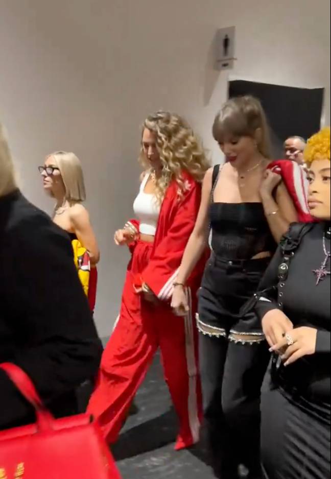 Taylor Swift rocked up with friends Ice Spice and Blake Lively. Credit: X/@NFL