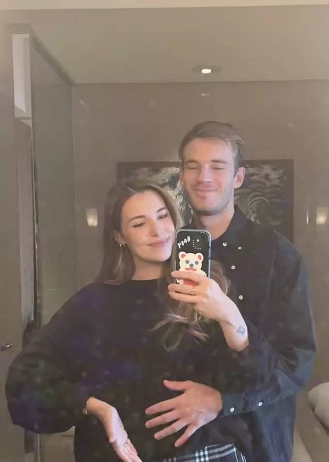 The couple announced the baby was on the way in February and it's almost time for the baby to be due. Credit: Instagram/@pewdiepie