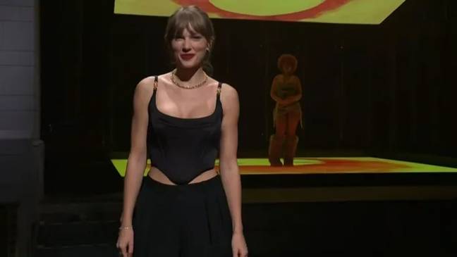 Taylor Swift made the cameo last night. Credit: SNL/NBC