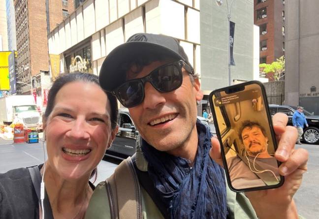The woman met Oscar Isaac while he was on FaceTime with Pedro Pascal. Credit: Instagram/@purple_princess_leia