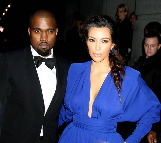 Kim and Kanye, with Kardashian wearing THE dress in question. Credit: MediaPunch Inc / Alamy