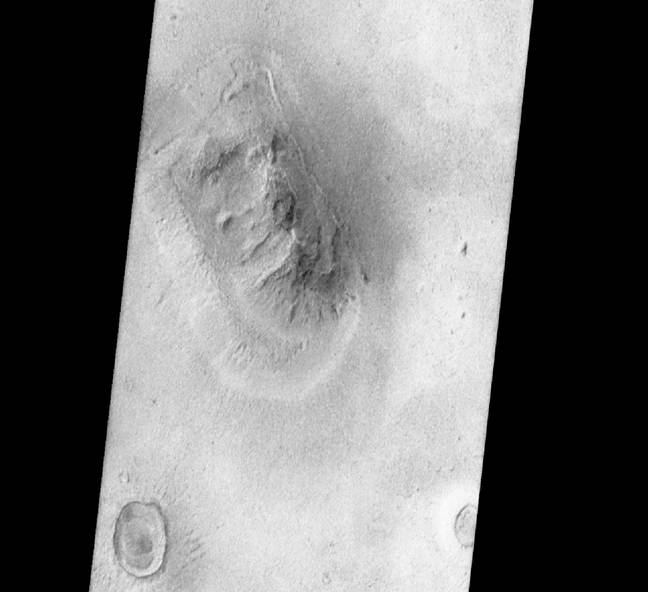 47 years to the day (25 July), the 'Face on Mars' was born. Credit: NASA