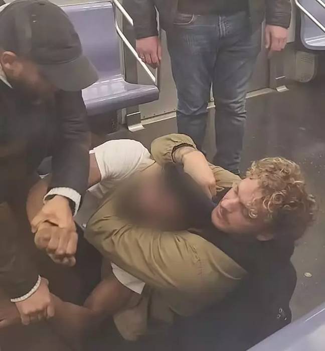 Footage from the train showed Daniel Penny having Jordan Neely in a chokehold for minutes. Credit: Juan Vazquez