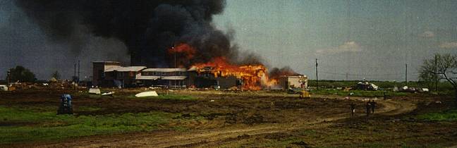 The siege ended with a devastating fire that killed dozens. Credit: Public Domain/Wikimedia Commons