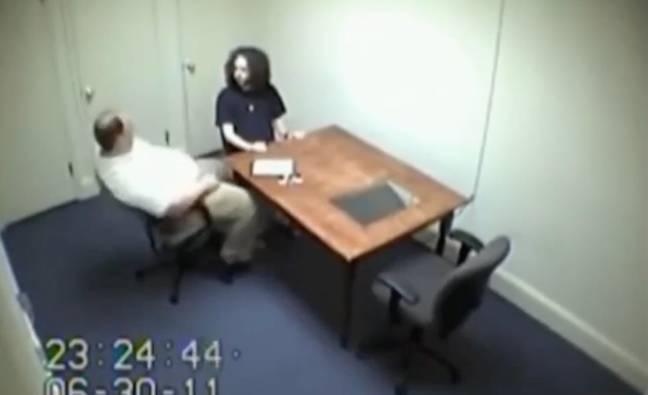 Stephen McDaniel was impassive in his police interview. Credit: Macon Police Department