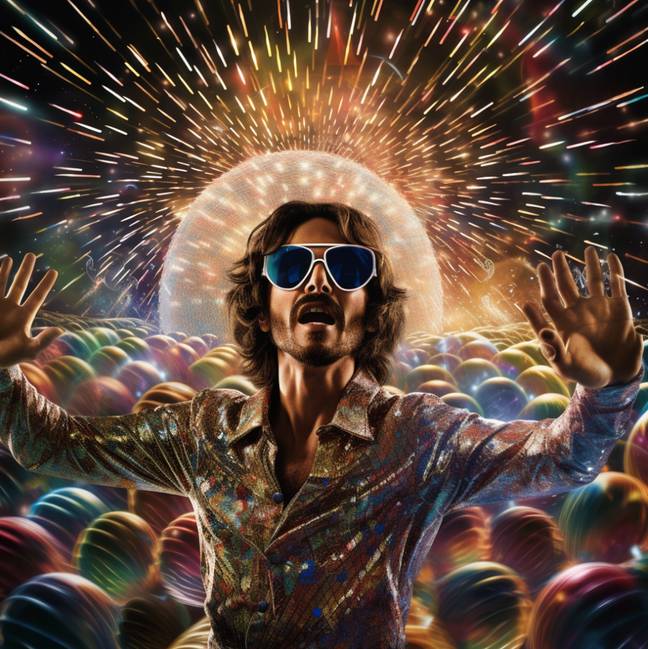 It turns out Jesus returned some time ago but just got really into disco. Credit: UNILAD/Midjourney