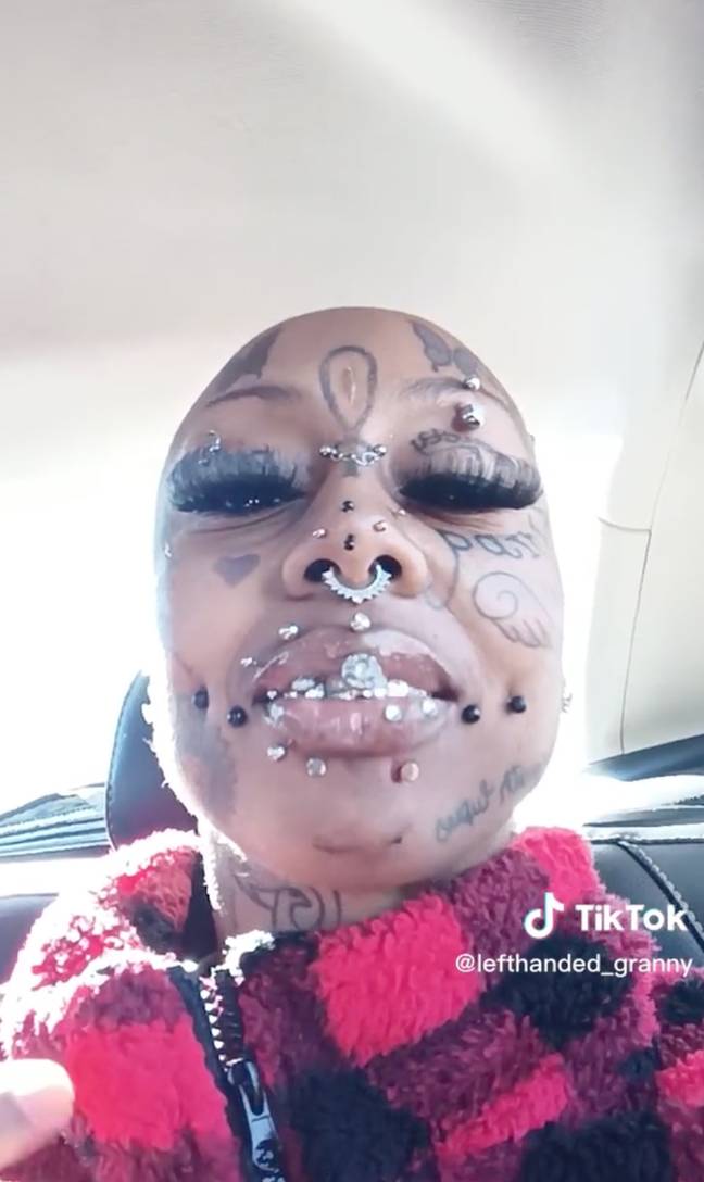 The piercing isn't banned by the state, but is banned by people in the ‘piercing world’. Credit: @lefthanded_granny/TikTok