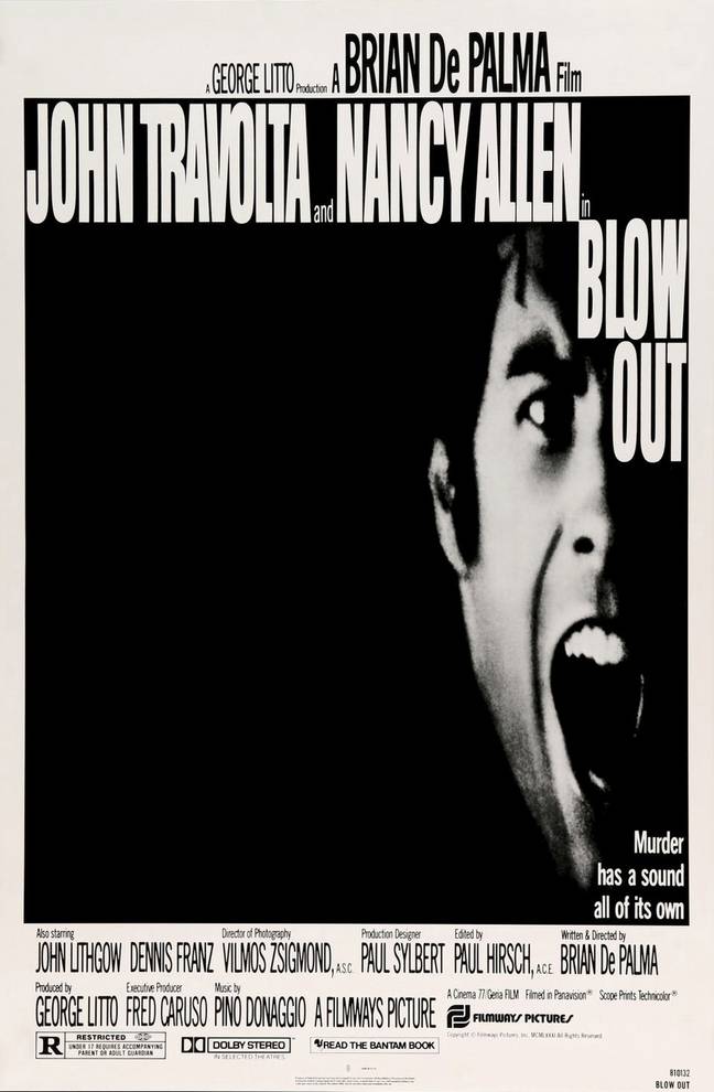 1981's Blow out features future Pulp Fiction star, John Travolta. Credit: FIlmway Pictures