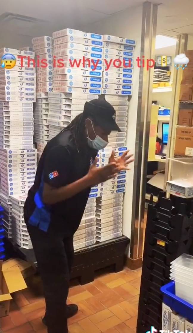 Over summer, footage of another Domino's employee went viral after they appeared to have a meltdown over a tip. Credit: TikTok/@leaks._.world