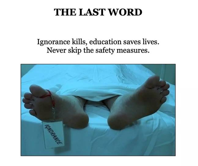 Trott has warned people not to skip out on safety measures. Credit: The Drug User's Bible