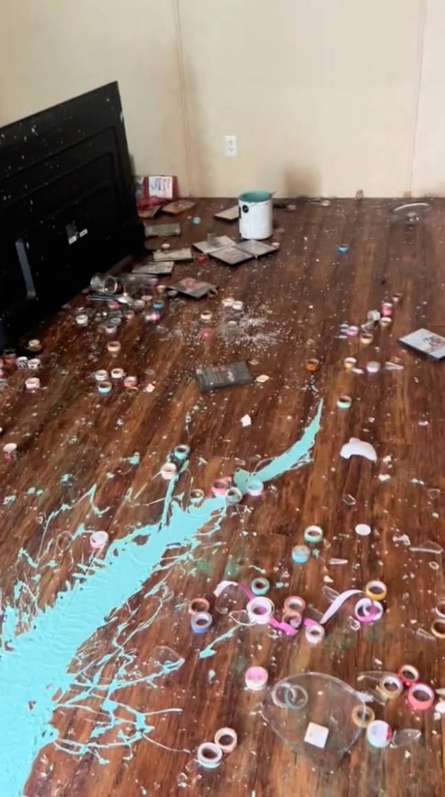 A family member was left shocked after she claims her 'spiteful' sister completely trashed her Texas home. Credit: TikTok/@dieminde