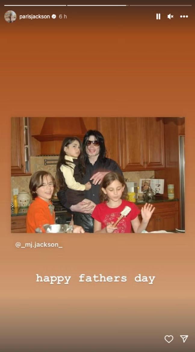 The family can be seen baking a cake in the throwback post. Credit: Instagram/@parisjackson