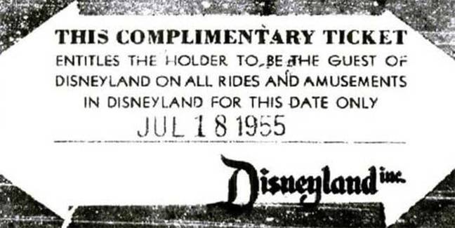The ticket is a far cry from what you see today. Credit: Disneyland