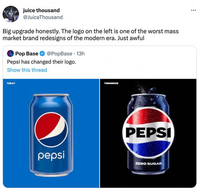Many praised the new design Credit: Twitter/PepsiCo