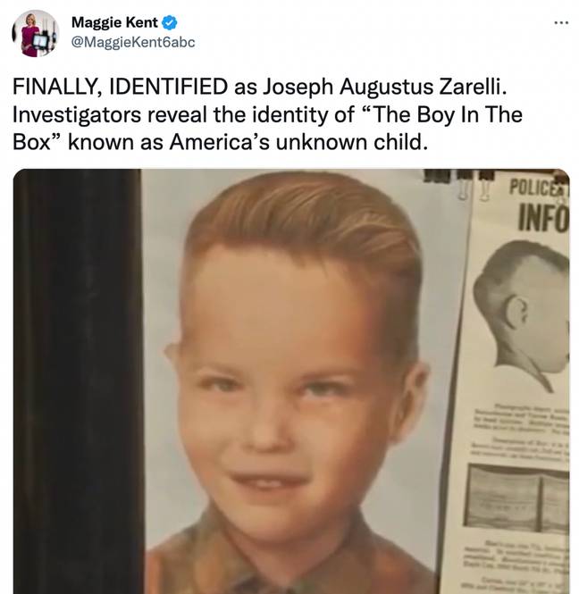 Authorities named the child as Joseph Augustus Zarelli. Credit: @MaggieKent6abc/Twitter