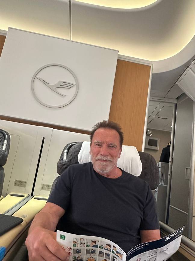 Arnold Schwarzenegger denied flying on a private jet to Vienna. Credit: Twitter/@Schwarzenegger