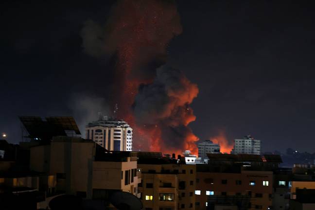 Israeli airstrikes on Gaza. Mustafa Hassona/Anadolu Agency via Getty Images