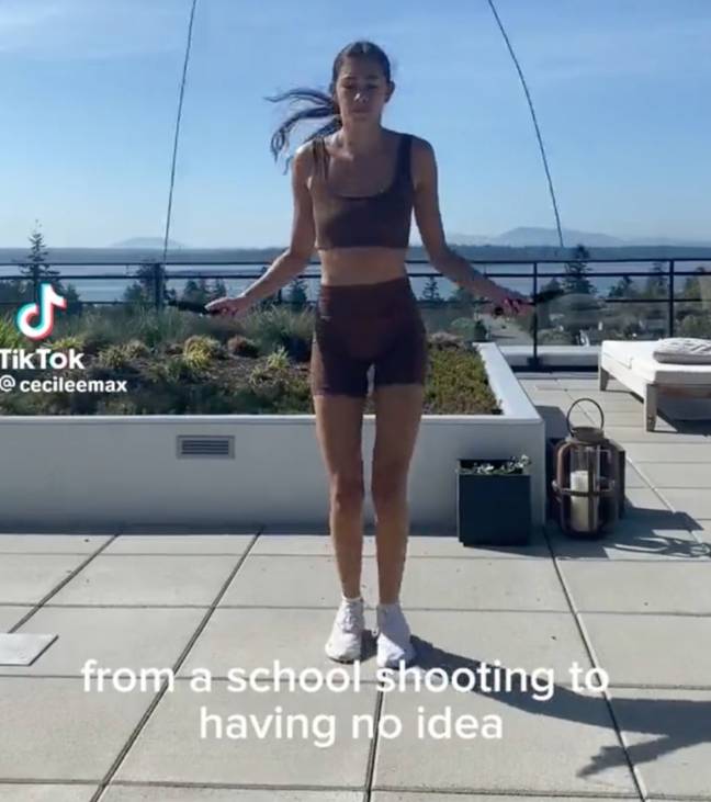 Max-Brown referenced the recent shooting in her video. Credit: TikTok/@cecileemax