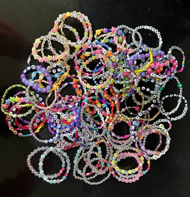 Jamie Tompkins makes dozens of Taylor Swift-themed bracelets. Credit: PigtailsandPixiDust/Etsy