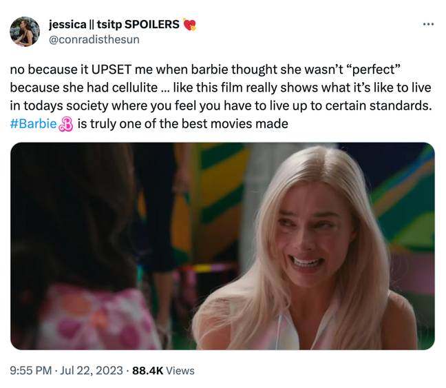 People are calling Barbie 'one of the best movies made'. Credit: Twitter/@conradisthesun