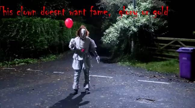 Just like all good villains, the clown has a message. Credit: Facebook/Cole Deimos