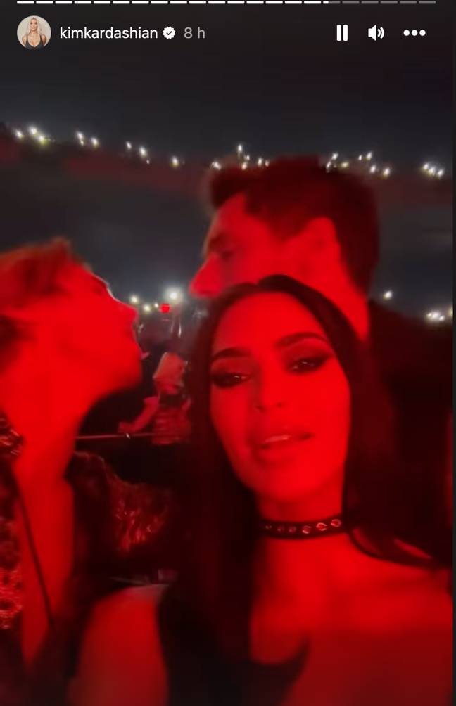The mum-of-four gave fans a glimpse of her night at Usher's concert. Credit: Instagram/@kimkardashian