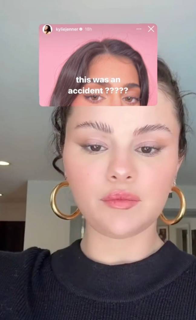 Some people thought Kylie's post was a response to Selena's eyebrow video. Credit: Instagram