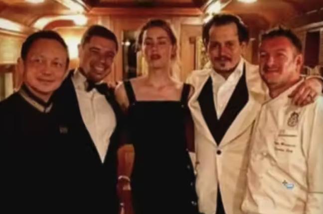 Security guard Malcolm Connelly took a picture of Amber Heard and Johnny Depp on their honeymoon. Credit: Court documents