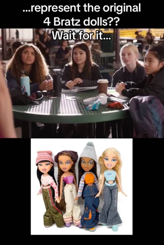 The high school students who don't like Barbie have the same names as the original four Bratz dolls. Credit: Warner Bros. Pictures