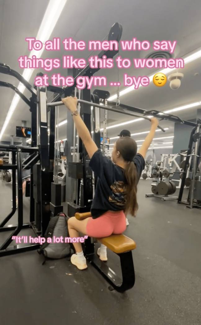 Oh, so that someone can go to the gym and train without worry. Credit: TikTok/@emmysbakedbeans