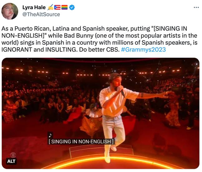 50 Cent blasts the Grammys over Bad Bunny performance subtitles