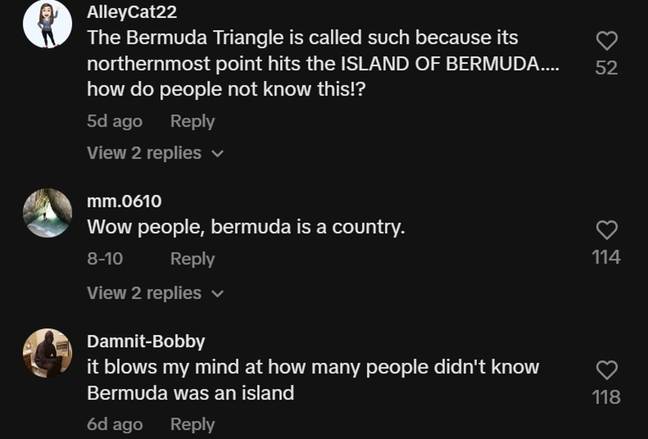 Forget whether UFOs are real, some people didn't know Bermuda was real. Credit: TikTok
