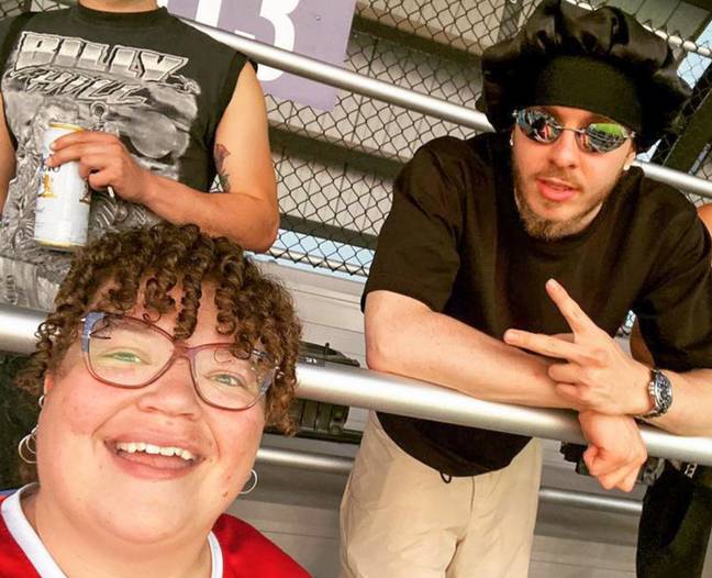 Jack Harlow was pictured wearing a bonnet to a soccer game this weekend. Credit: Twitter/ @loucityfc