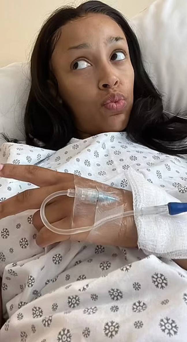 The 'Say So' singer, now aged 27, was in hospital last year after undergoing her second throat surgery to remove an abscess that was causing severe pain. Credit: @dojacat/Instagram